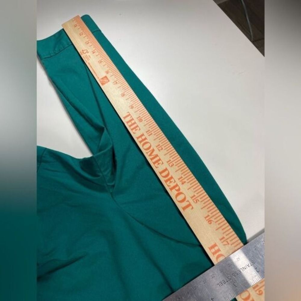 y2k Express Design Studio Shirt Dress W/4 Teal Green 3/4 Sleeve Knee Ln - Picture 12 of 14